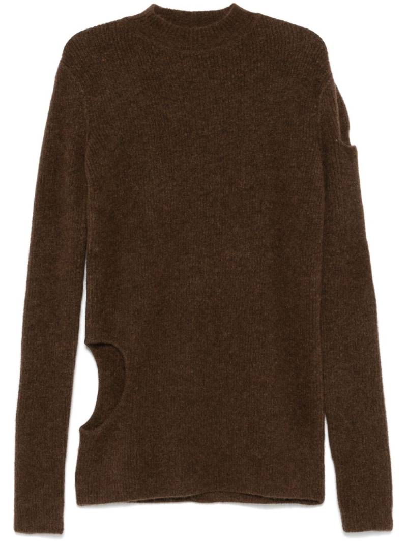 Rick Owens cut out-detailed sweater - Brown von Rick Owens