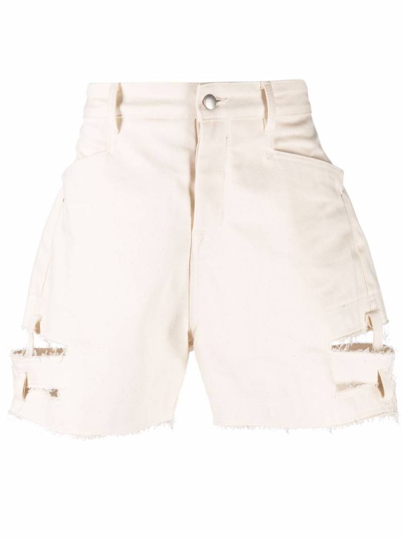 Rick Owens distressed cut-off shorts - Neutrals von Rick Owens