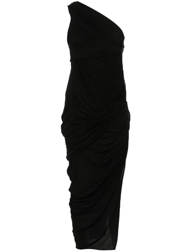 Rick Owens draped midi dress - Black von Rick Owens