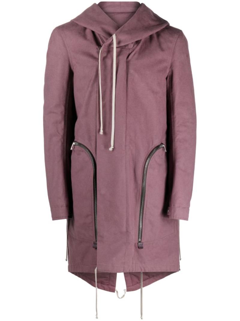 Rick Owens drawstring-waist hooded parka - Purple von Rick Owens