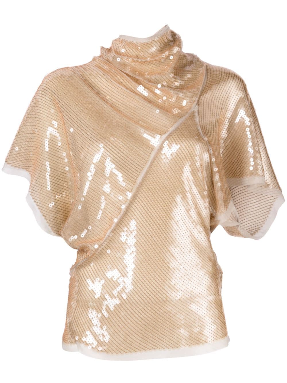 Rick Owens embellished draped silk blouse - Neutrals von Rick Owens