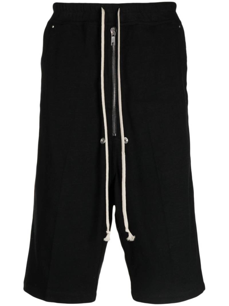 Rick Owens eyelet-detailing drop-crotch shorts - Black von Rick Owens