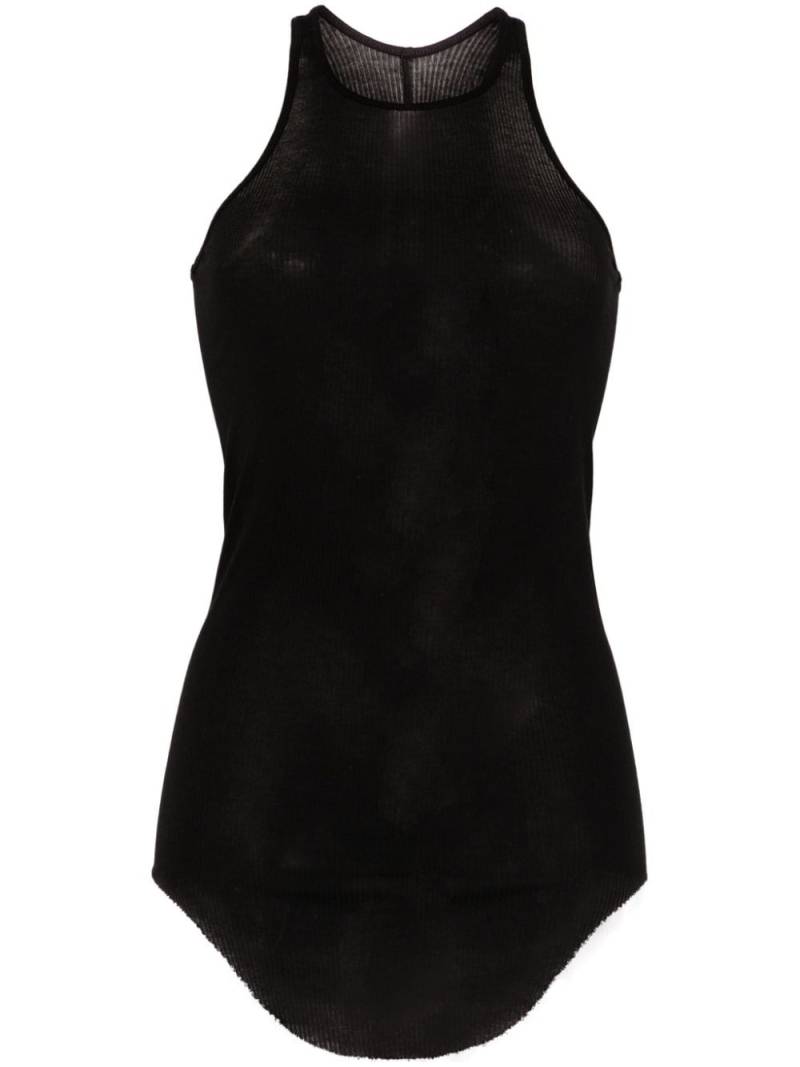 Rick Owens fine ribbed tank top - Black von Rick Owens