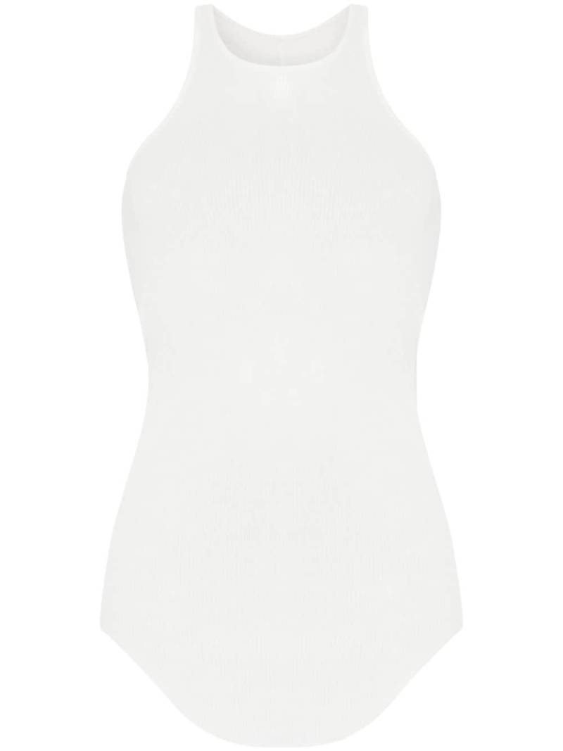 Rick Owens fine ribbed tank top - White von Rick Owens