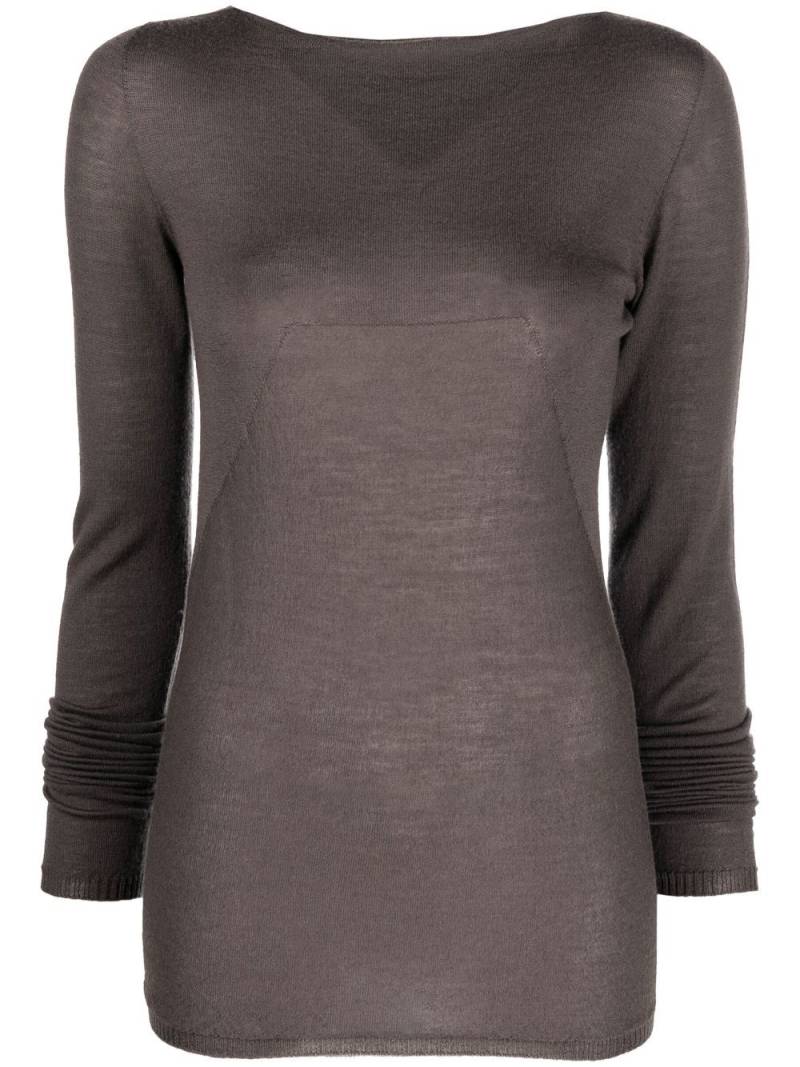 Rick Owens foldover-neckline detail jumper - Brown von Rick Owens