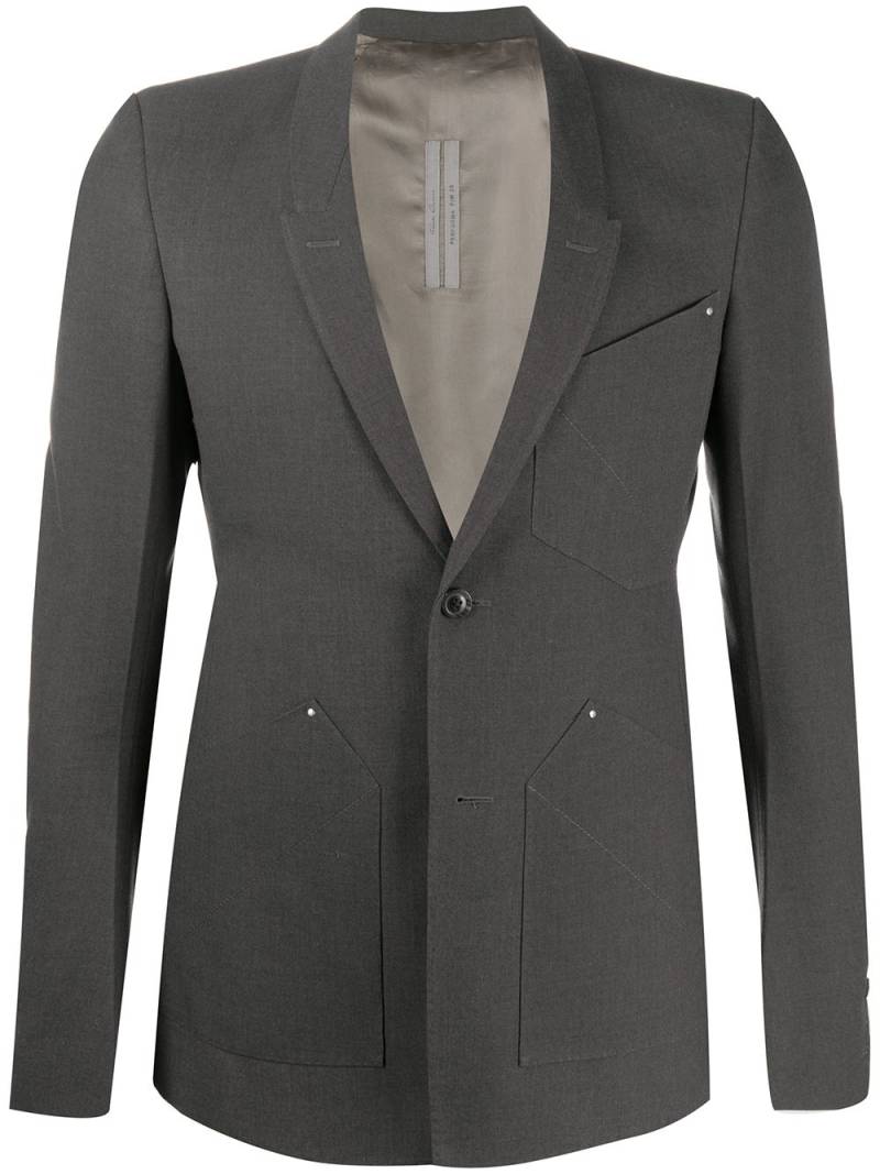 Rick Owens geometric pocket blazer - Grey von Rick Owens