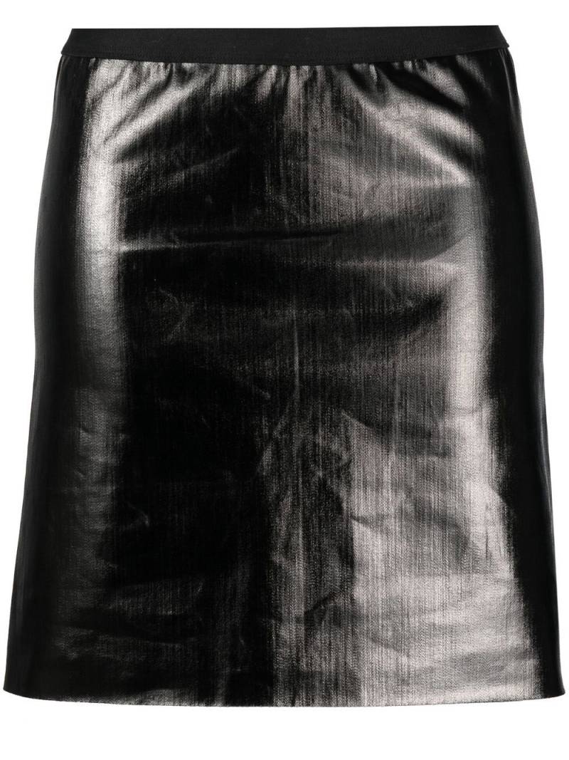 Rick Owens glossy-finish short skirt - Black von Rick Owens