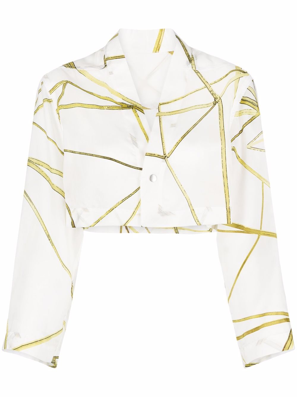 Rick Owens graphic-print cropped shirt - White von Rick Owens