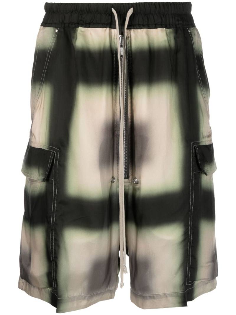 Rick Owens graphic-print drop-crotch shorts - Black von Rick Owens