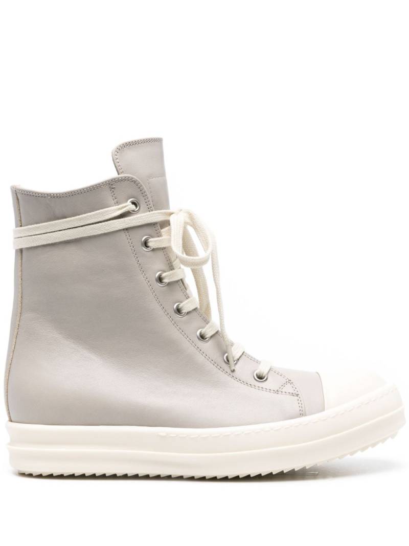 Rick Owens high-top leather sneakers - Grey von Rick Owens