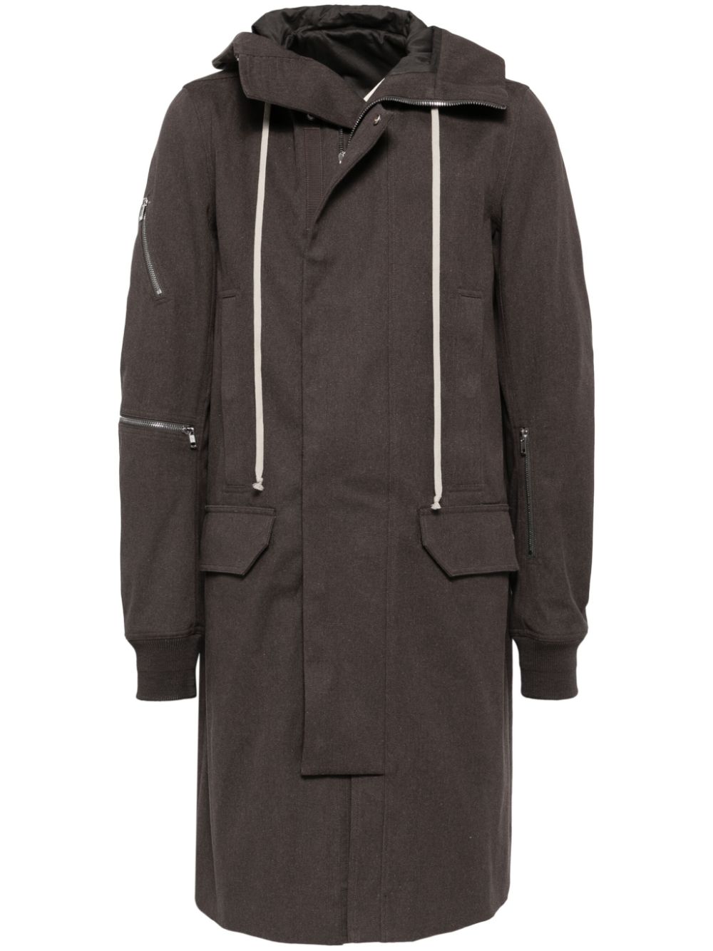 Rick Owens hooded coat - Brown von Rick Owens