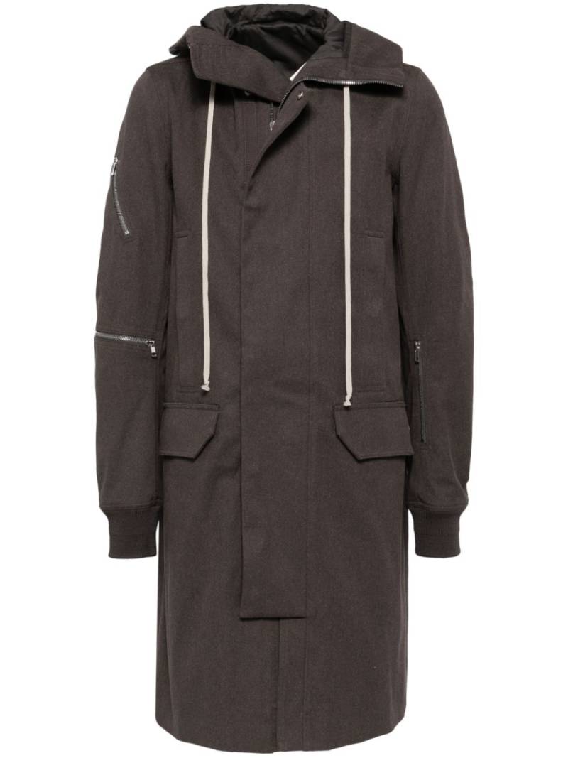 Rick Owens hooded coat - Brown von Rick Owens