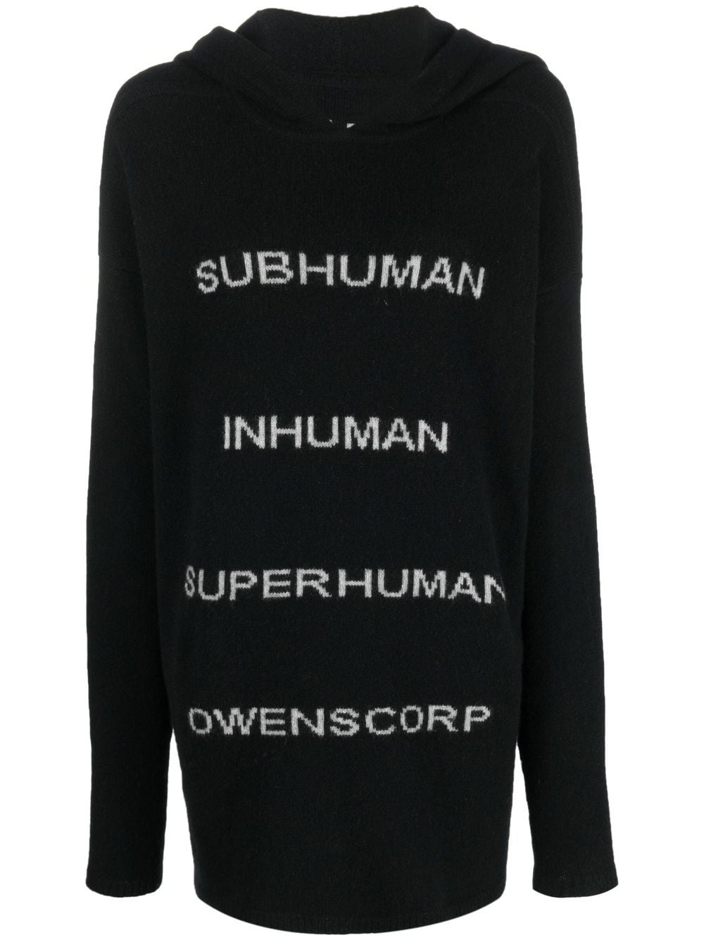 Rick Owens intarsia-knit pullover hoodie - Black von Rick Owens