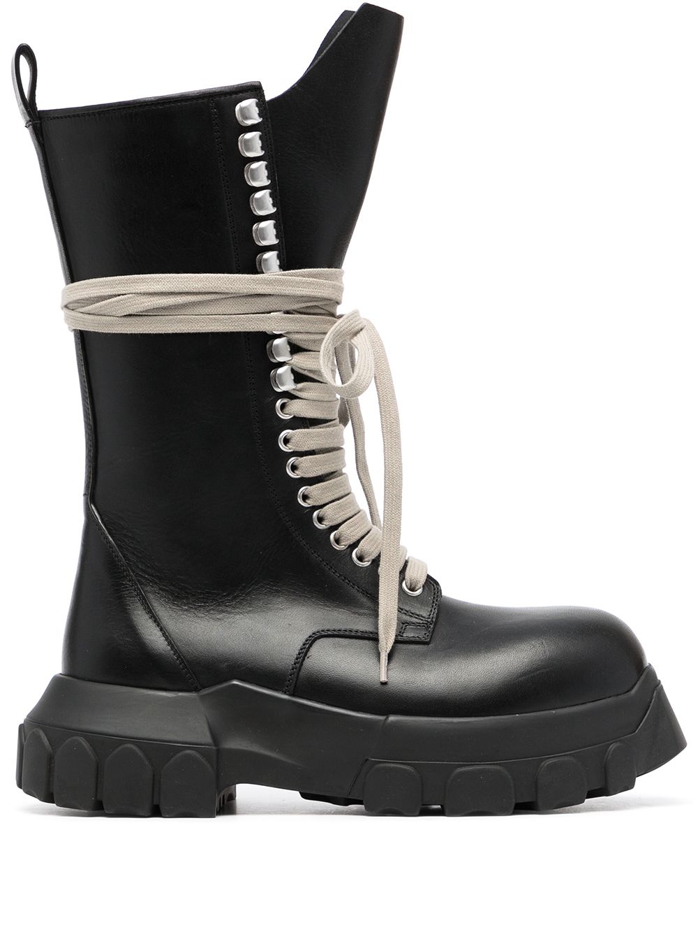 Rick Owens lace-up leather boots - Black von Rick Owens