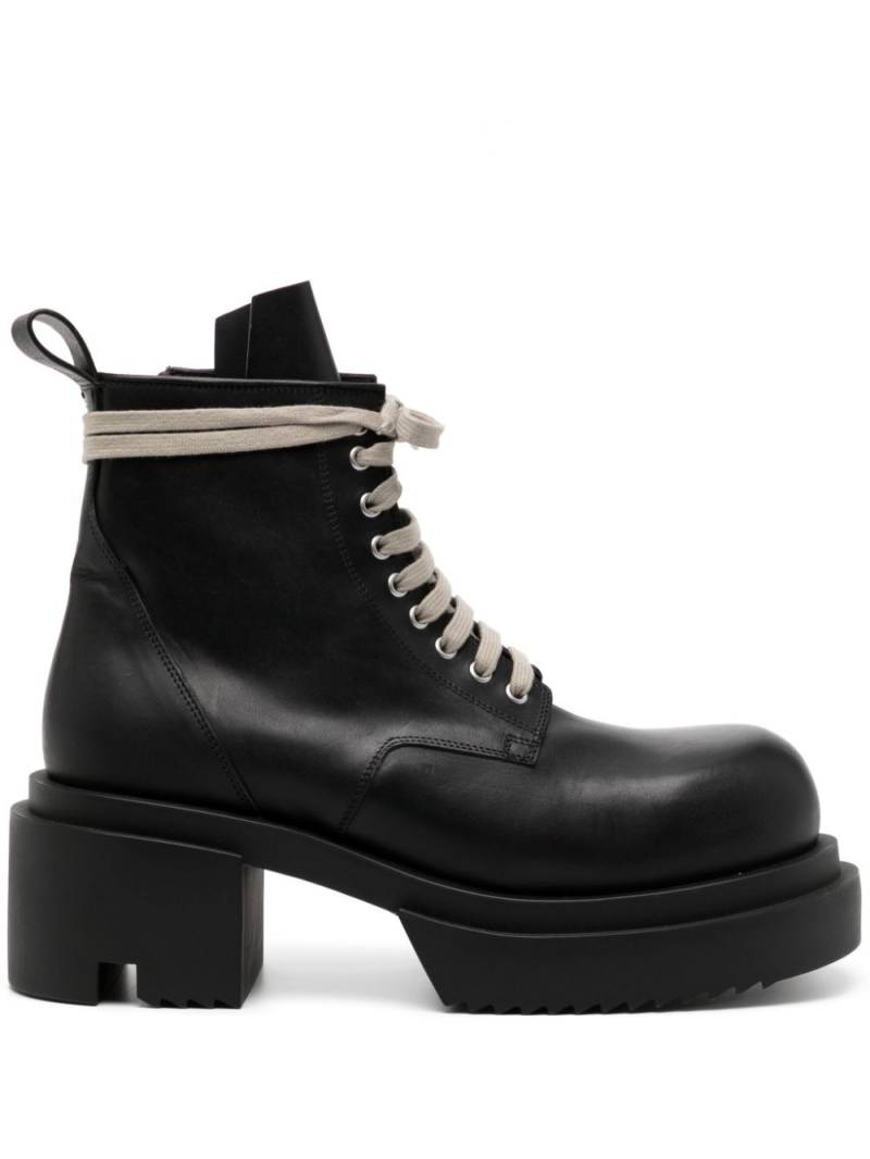 Rick Owens lace-up leather boots - Black von Rick Owens