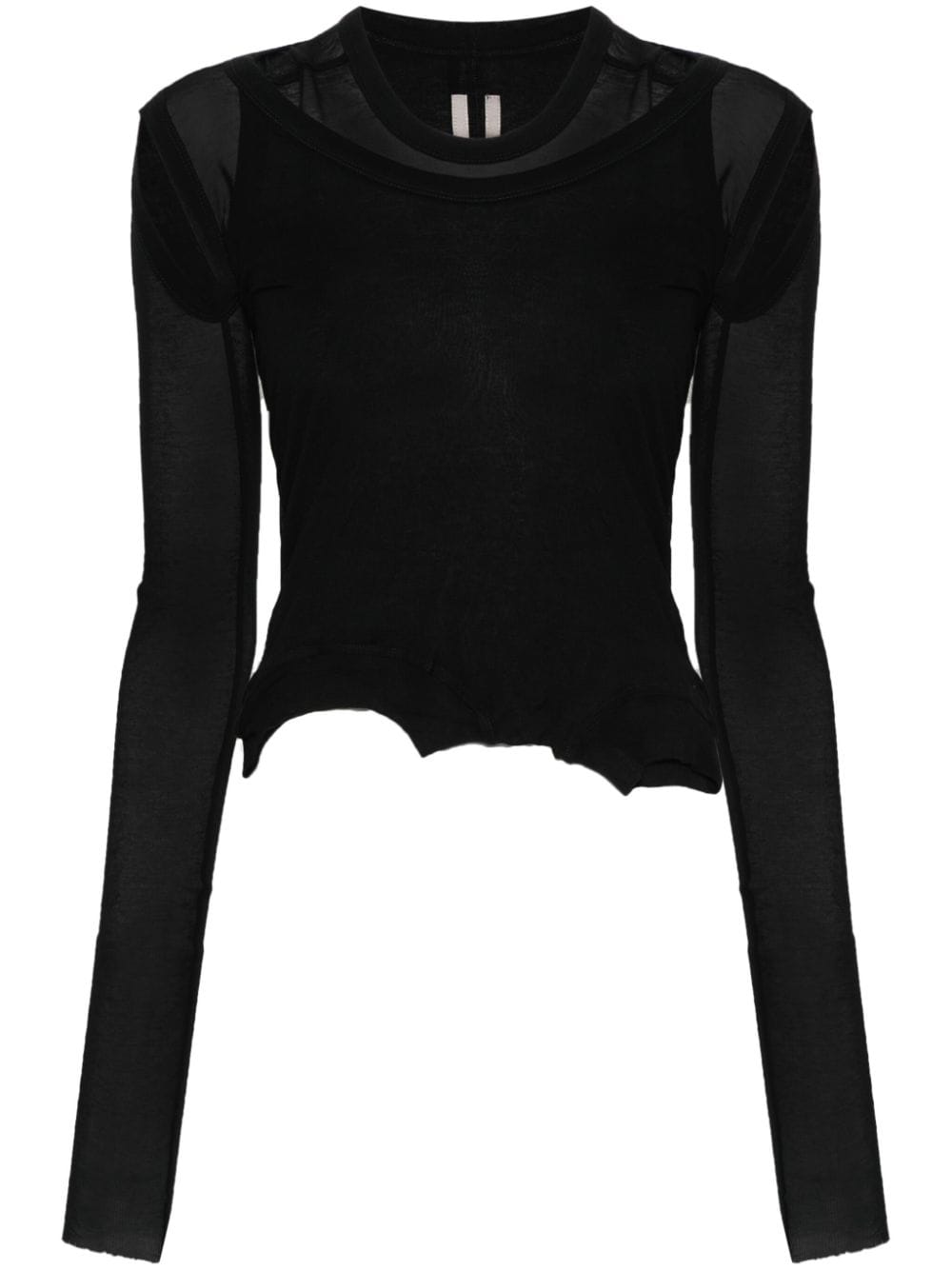 Rick Owens layered ribbed top - Black von Rick Owens