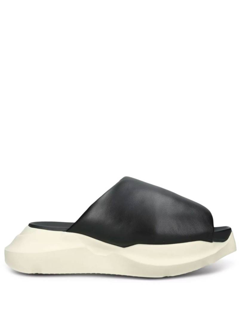 Rick Owens leather platform slides - Black von Rick Owens