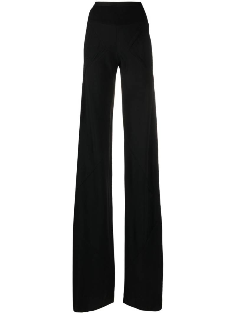 Rick Owens long-line ribbed trousers - Black von Rick Owens