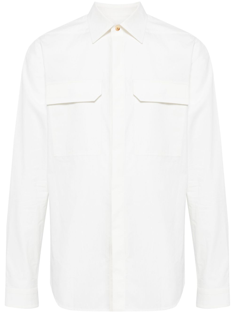 Rick Owens long-sleeve cotton shirt - White von Rick Owens