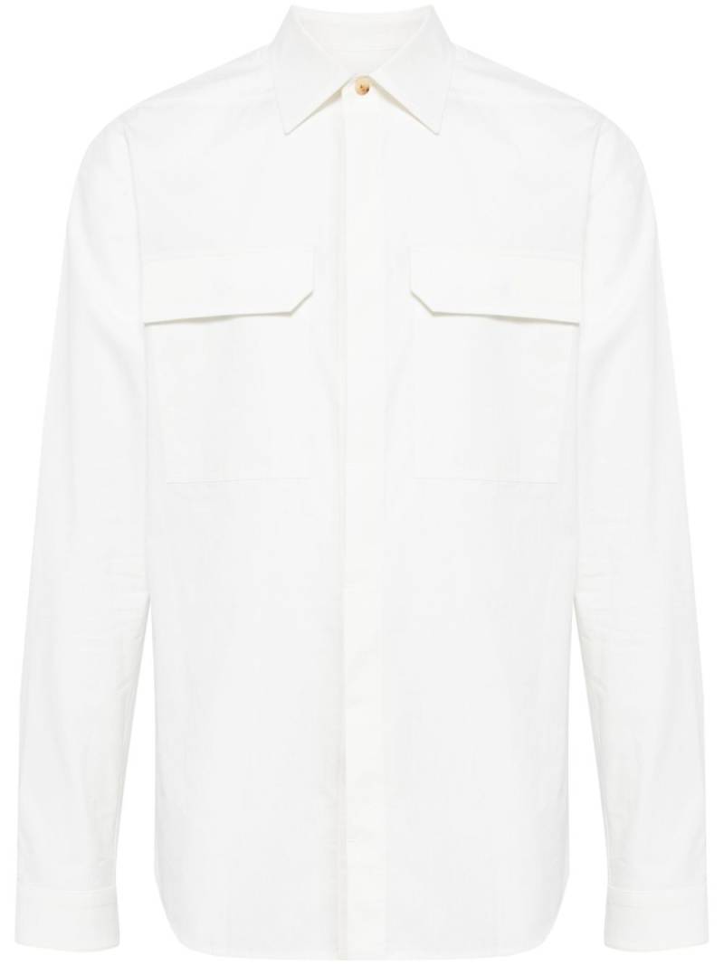 Rick Owens long-sleeve cotton shirt - White von Rick Owens