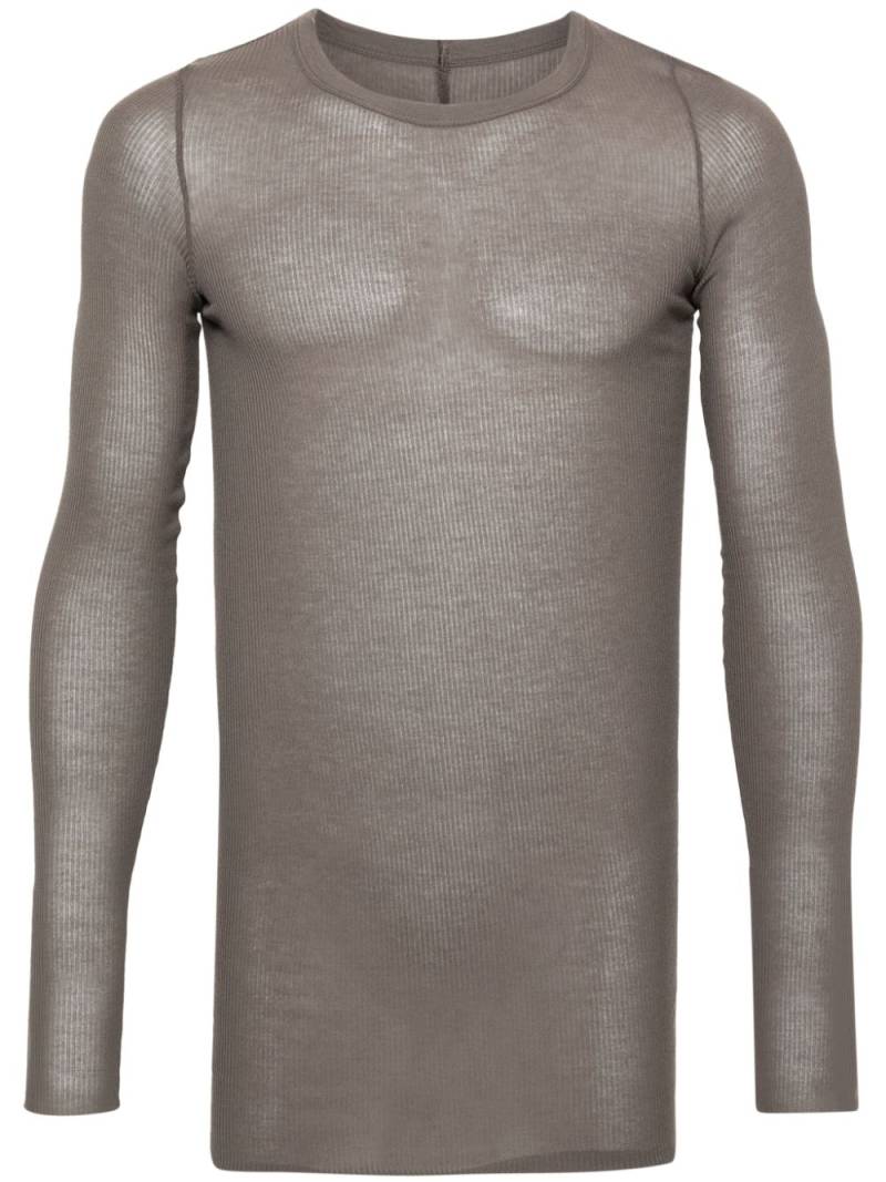 Rick Owens long-sleeve fine-ribbed T-shirt - Brown von Rick Owens