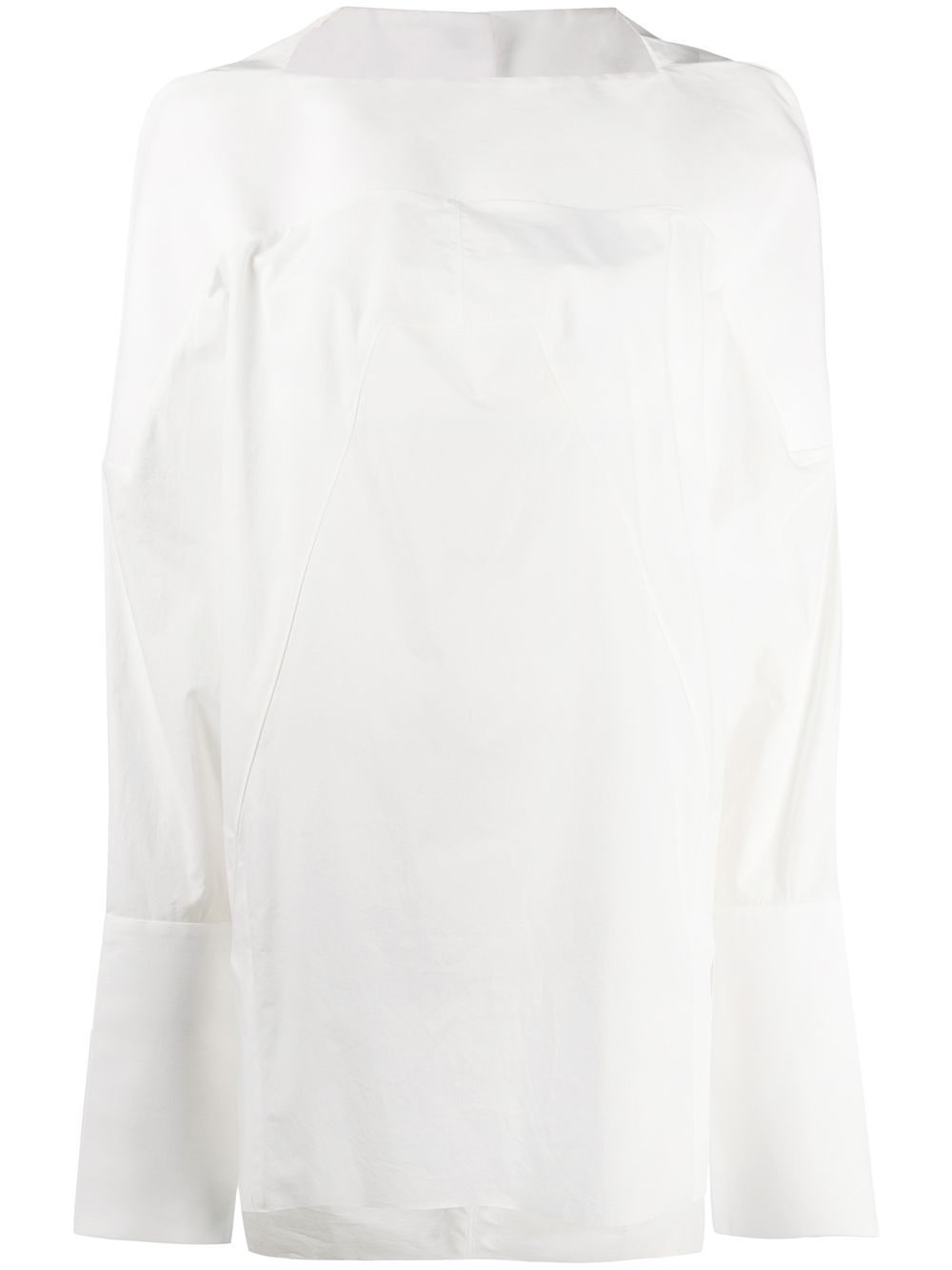 Rick Owens long sleeved cocoon blouse - White von Rick Owens