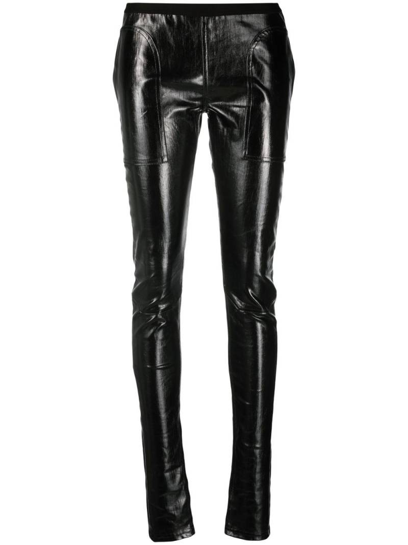 Rick Owens mid-rise faux-leather trousers - Black von Rick Owens