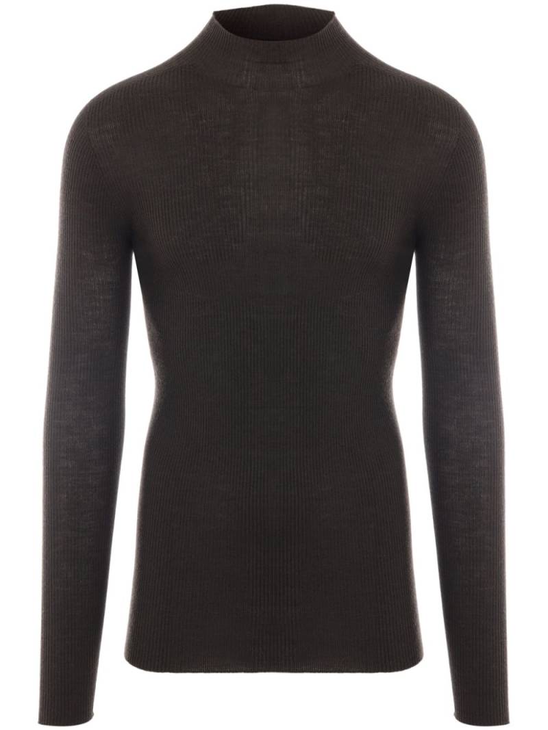 Rick Owens mock-neck ribbed jumper - Green von Rick Owens