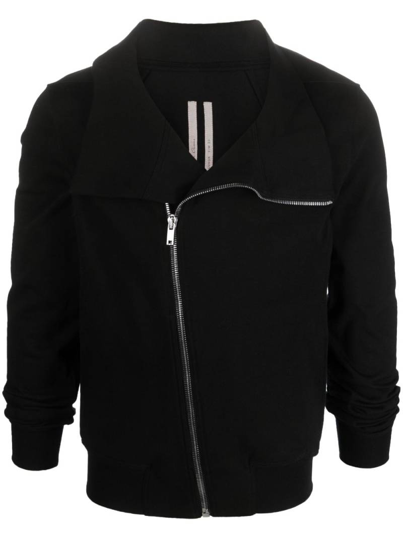 Rick Owens off-centre zip-up jacket - Black von Rick Owens