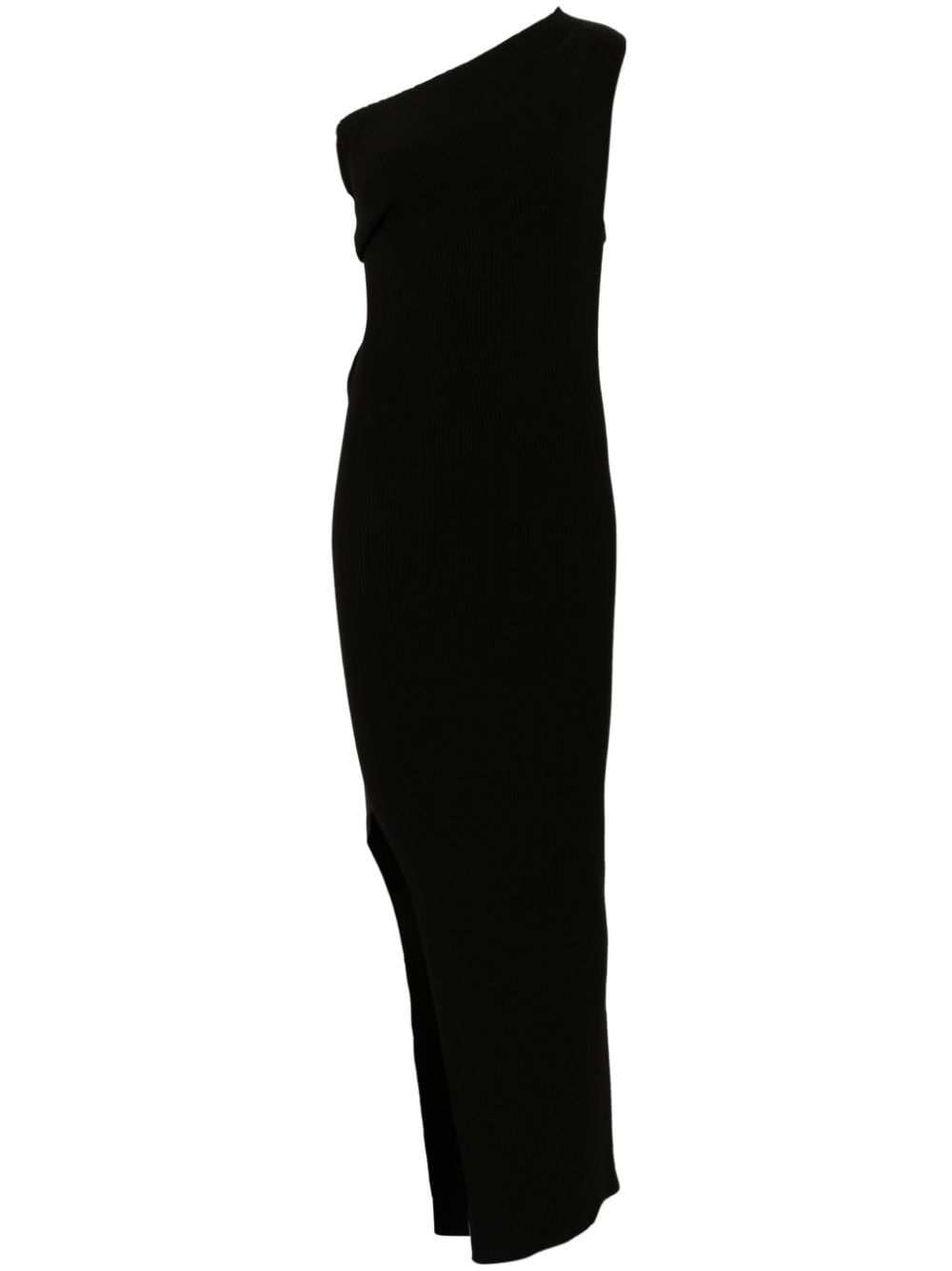 Rick Owens one-shoulder ribbed maxi dress - Black von Rick Owens