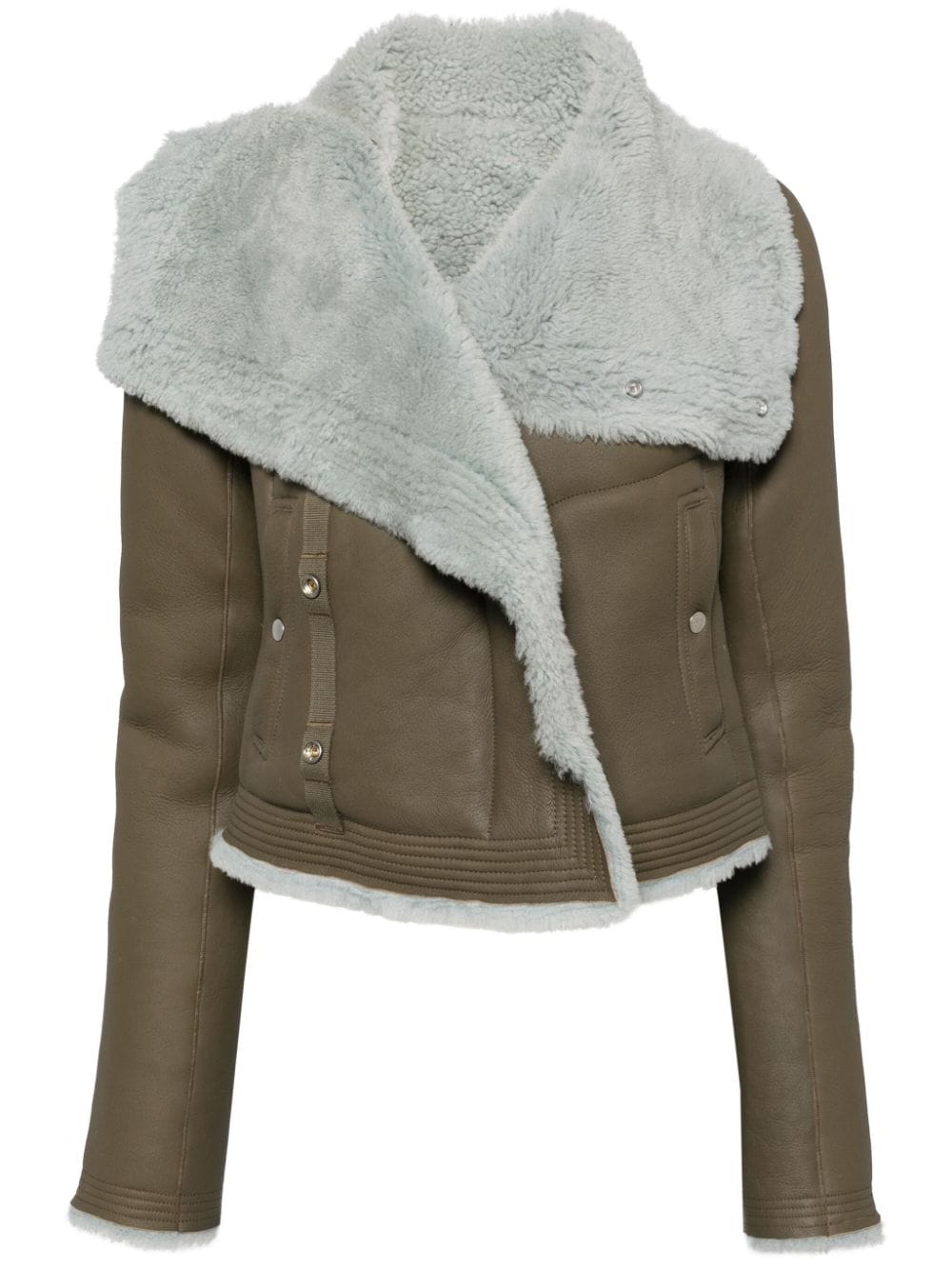 Rick Owens shearling-lining biker jacket - Brown von Rick Owens