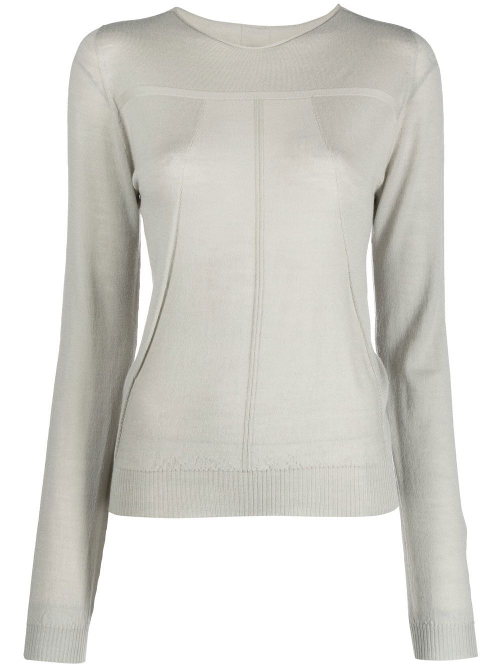 Rick Owens panelled virgin wool jumper - Neutrals von Rick Owens