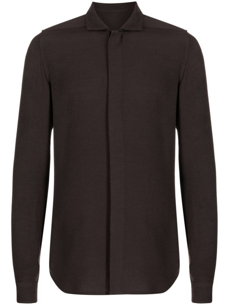 Rick Owens plain long-sleeve shirt - Brown von Rick Owens