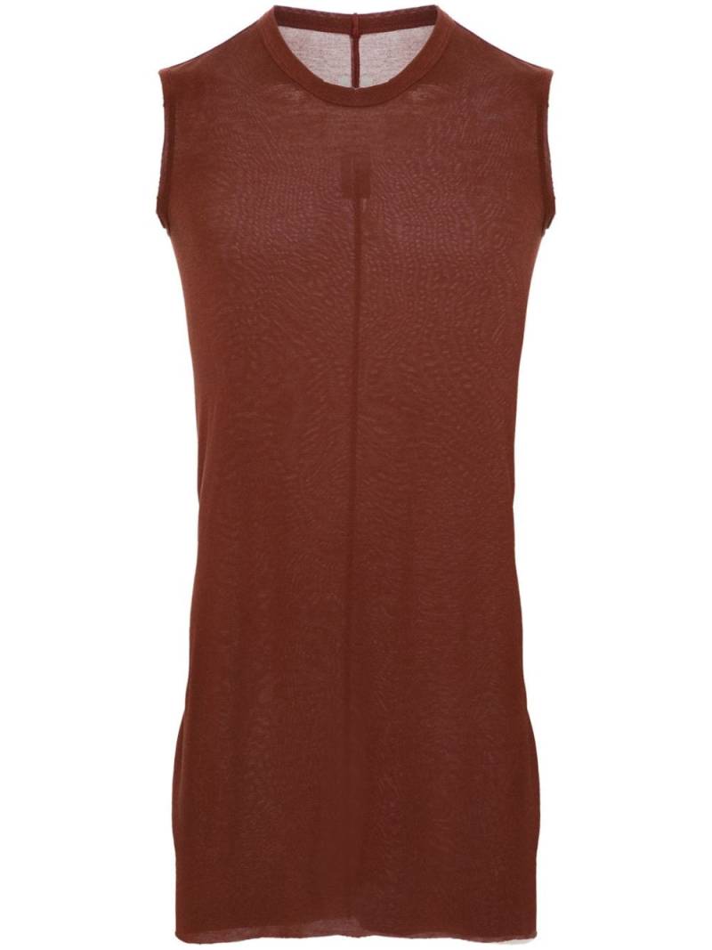 Rick Owens raw-cut longline tank top - Brown von Rick Owens