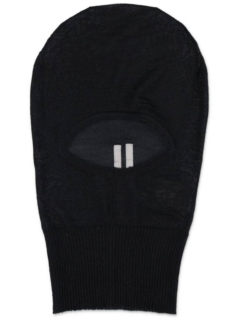 Rick Owens rib-hem cashmere balaclava - Black von Rick Owens