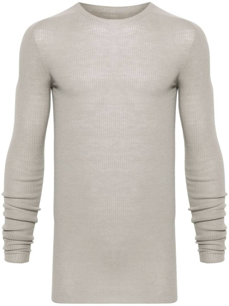 Rick Owens ribbed-knit crew-neck sweater - Grey von Rick Owens