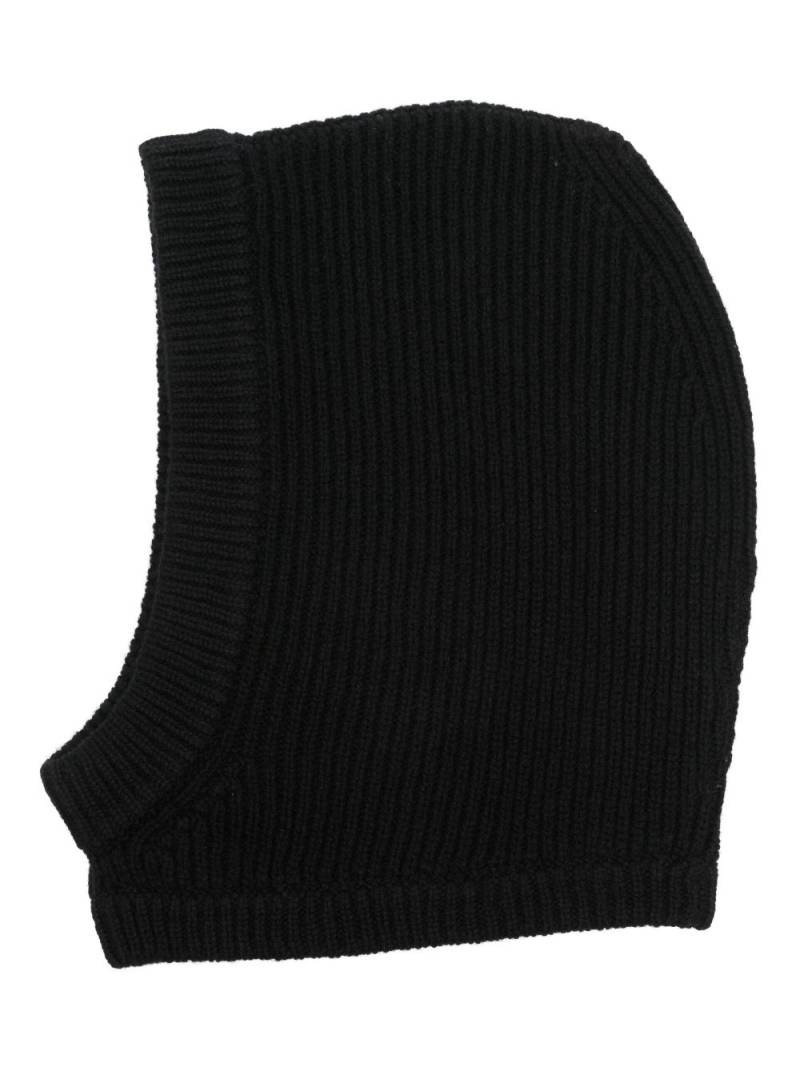 Rick Owens ribbed-knit wool balaclava - Black von Rick Owens