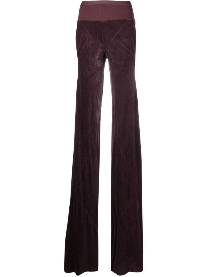 Rick Owens hammered-velvet trousers - Purple von Rick Owens