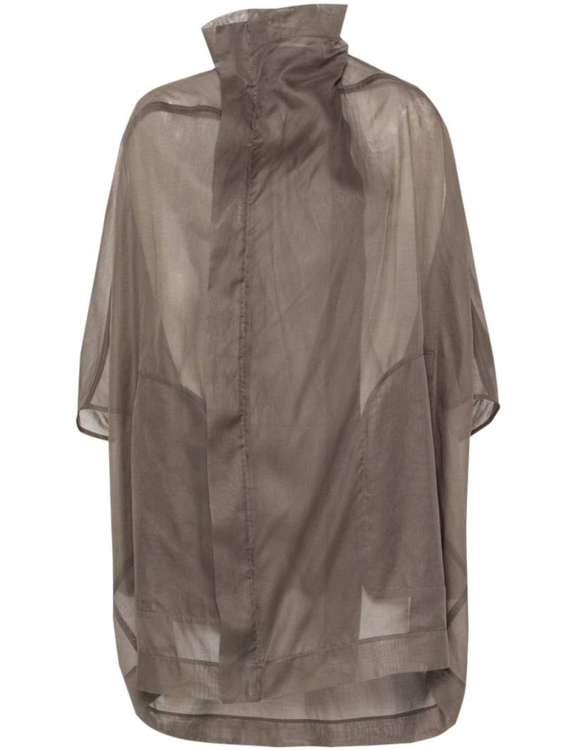 Rick Owens semi-sheer cotton coat - Grey von Rick Owens