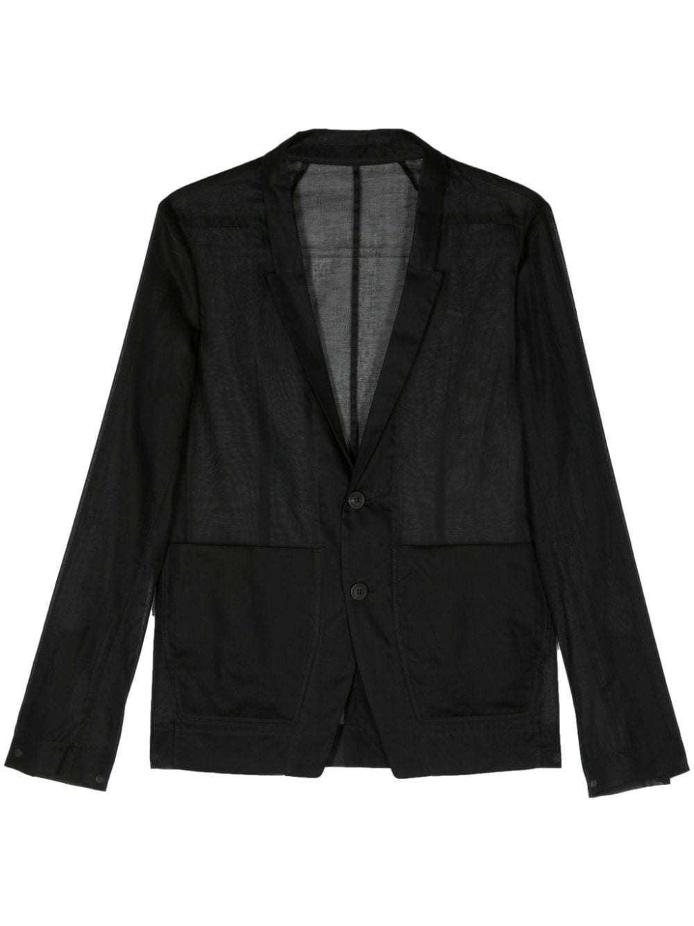 Rick Owens semi-sheer single-breasted blazer - Black von Rick Owens