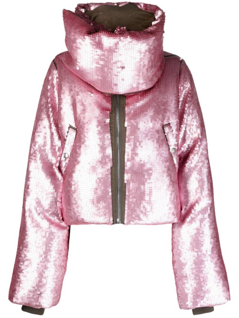 Rick Owens sequin-embellished wool puffer jacket - Pink von Rick Owens