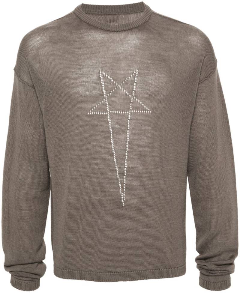 Rick Owens star-motif wool jumper - Grey von Rick Owens