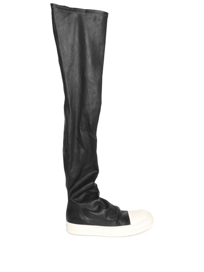 Rick Owens thigh-high leather boots - Black von Rick Owens