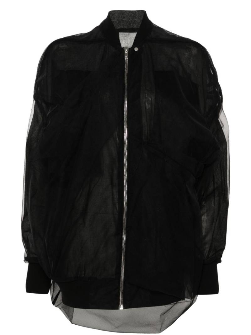 Rick Owens tulle-overlayed coat - Black von Rick Owens