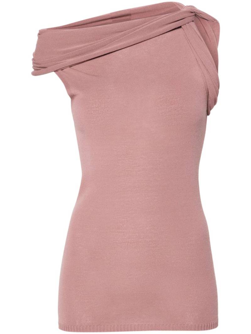 Rick Owens twisted-neckline knitted tank top - Pink von Rick Owens