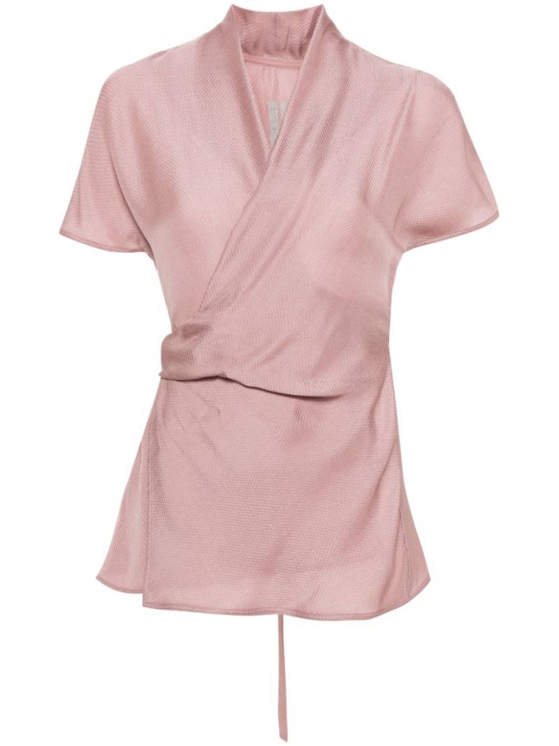 Rick Owens waffle-effect wrap blouse - Pink von Rick Owens