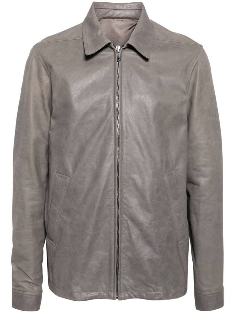 Rick Owens washed leather jacket - Grey von Rick Owens