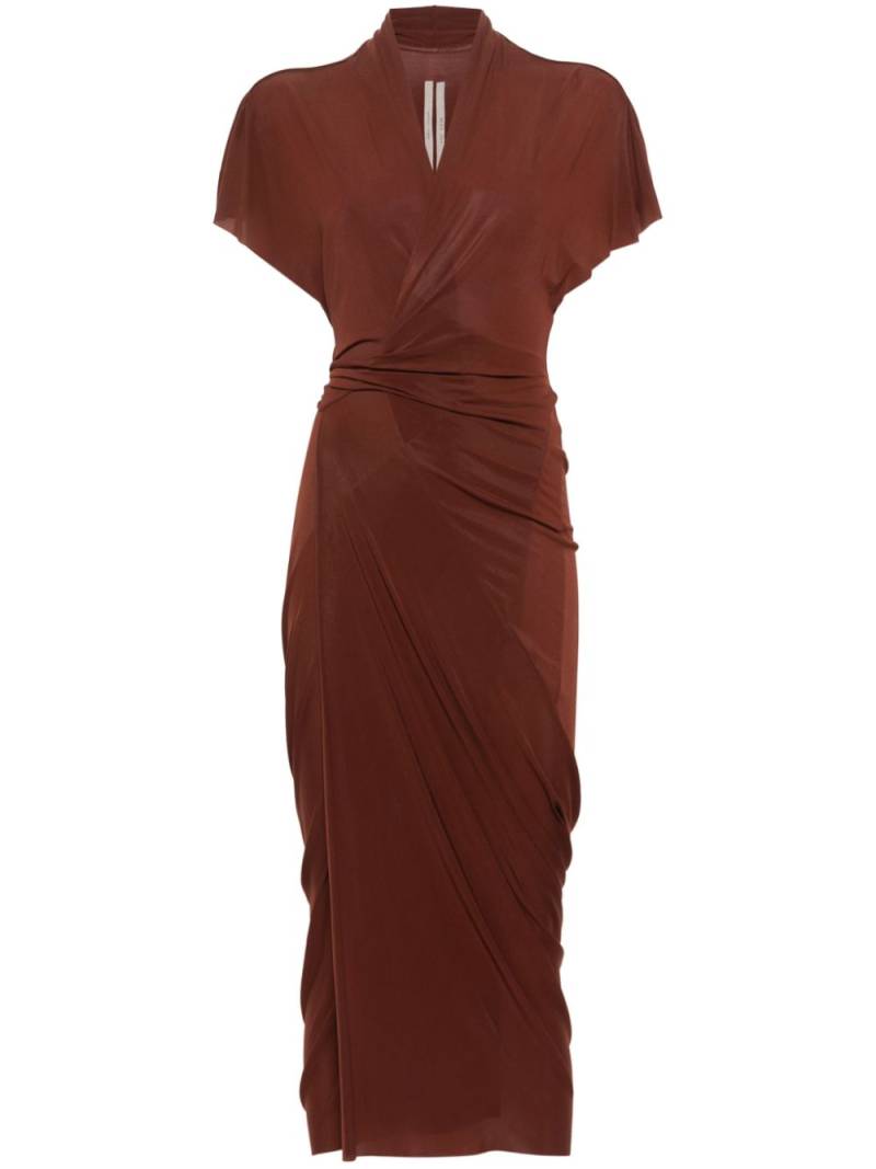 Rick Owens wrap midi dress - Brown von Rick Owens