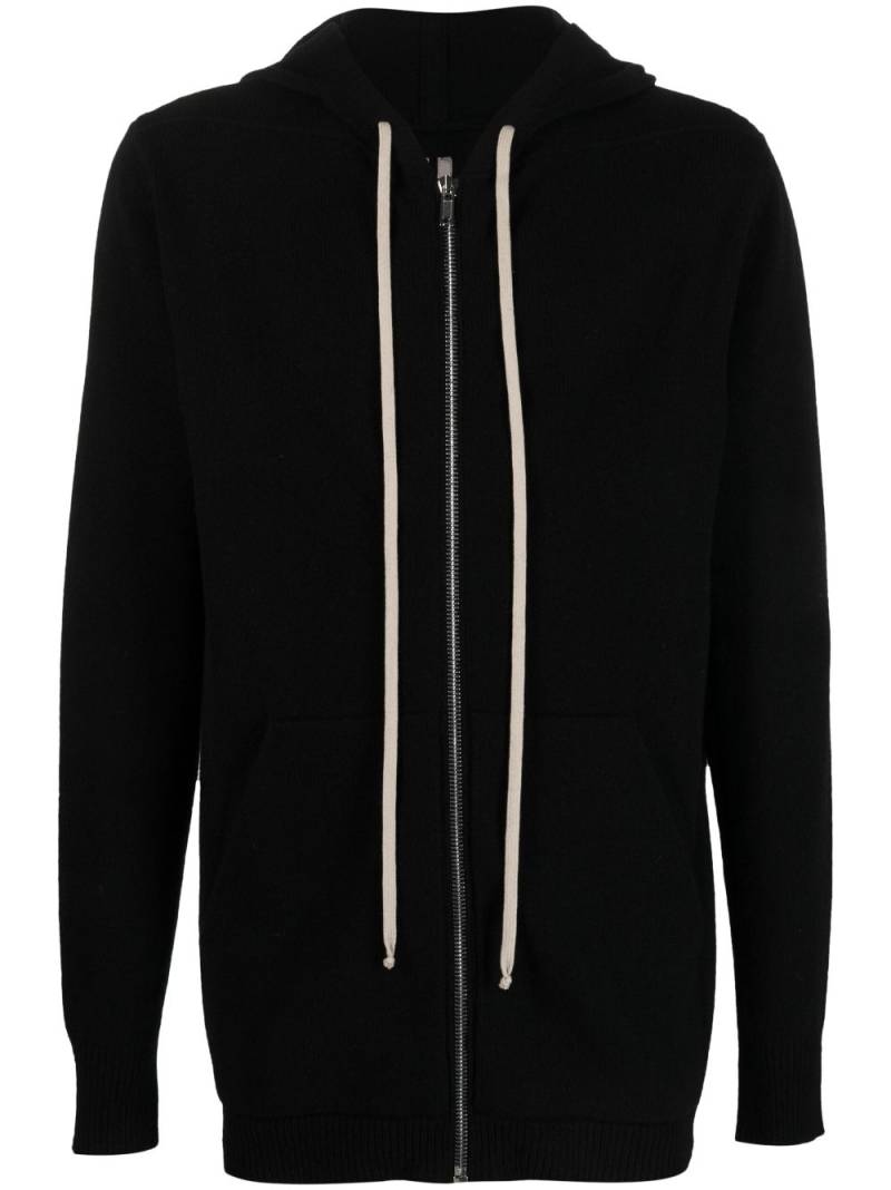 Rick Owens zip-up drawstring hoodie - Black von Rick Owens