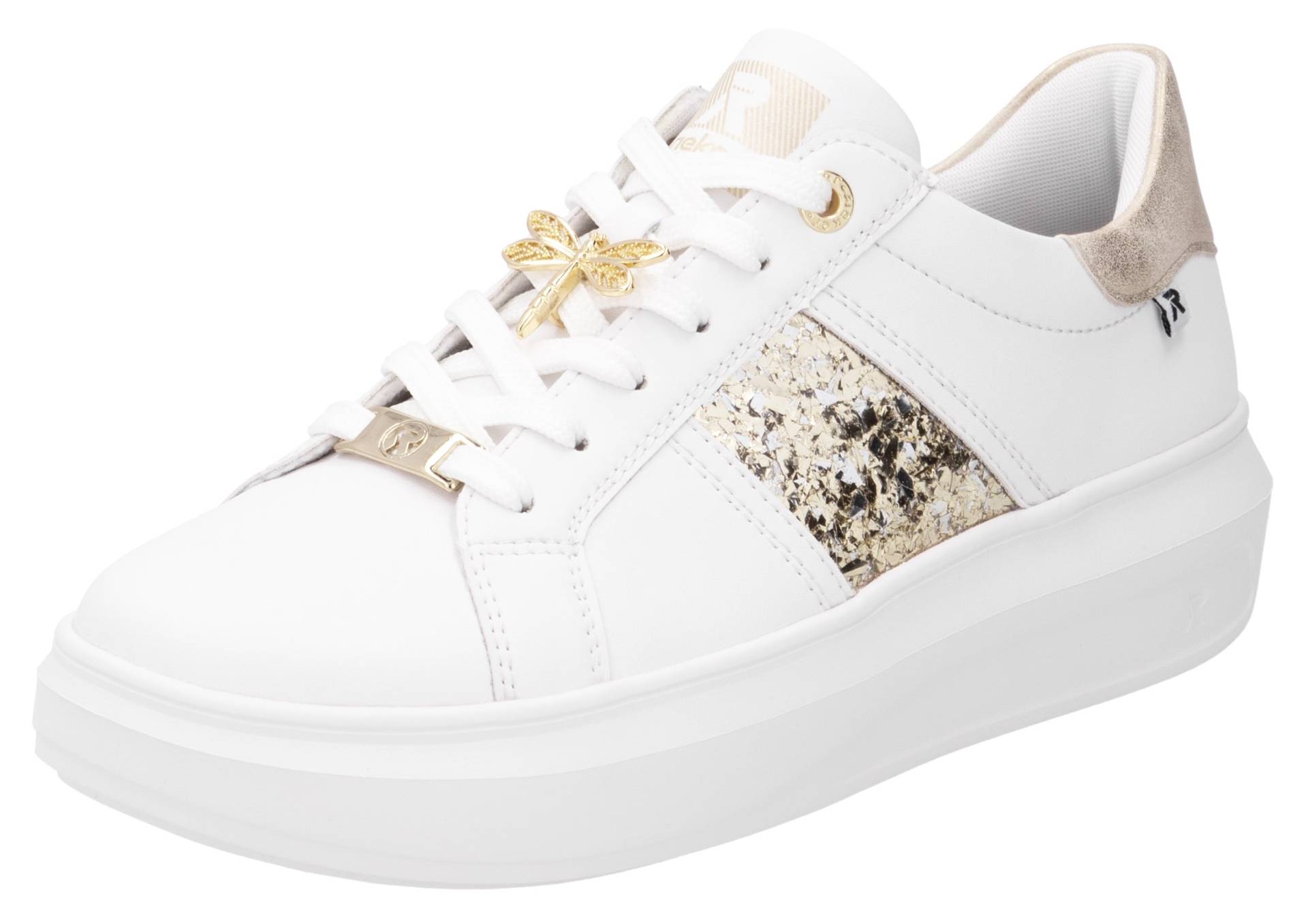 Rieker EVOLUTION Plateausneaker, mit stylischen Metallic-Details, Freizeitschuh, Halbschuh, Schnürschuh von Rieker EVOLUTION